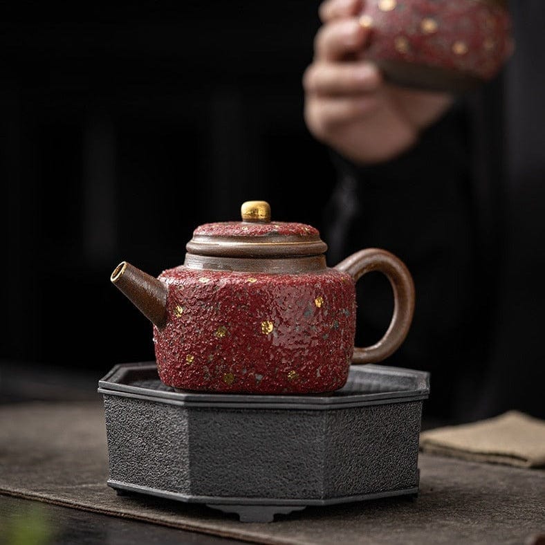 TEA TIME ESSENTIALS TEA Rock Mine Dezhong Teapot Rock Mine Painted Pottery Drawing Jinde Zhong Stoneware Handmade Teapot