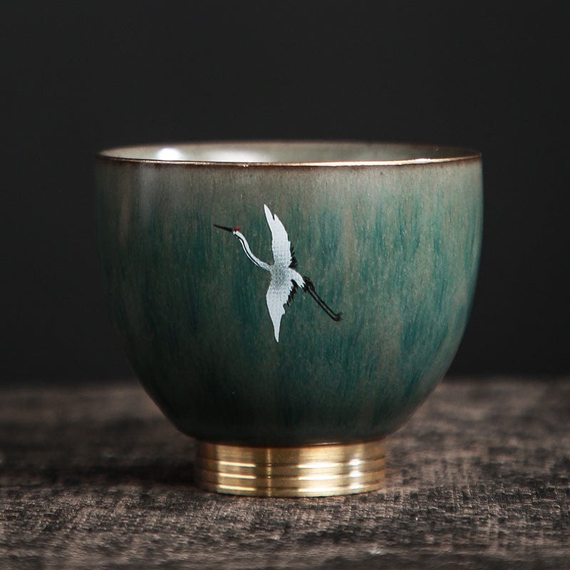 TEA TIME ESSENTIALS TEA Soaring Up "Crane Serenity" Stoneware Tea Cup Collection