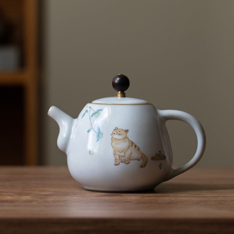 TEA TIME ESSENTIALS TEA Summer Cat Vintage Ru Porcelain Tea Pot Collection