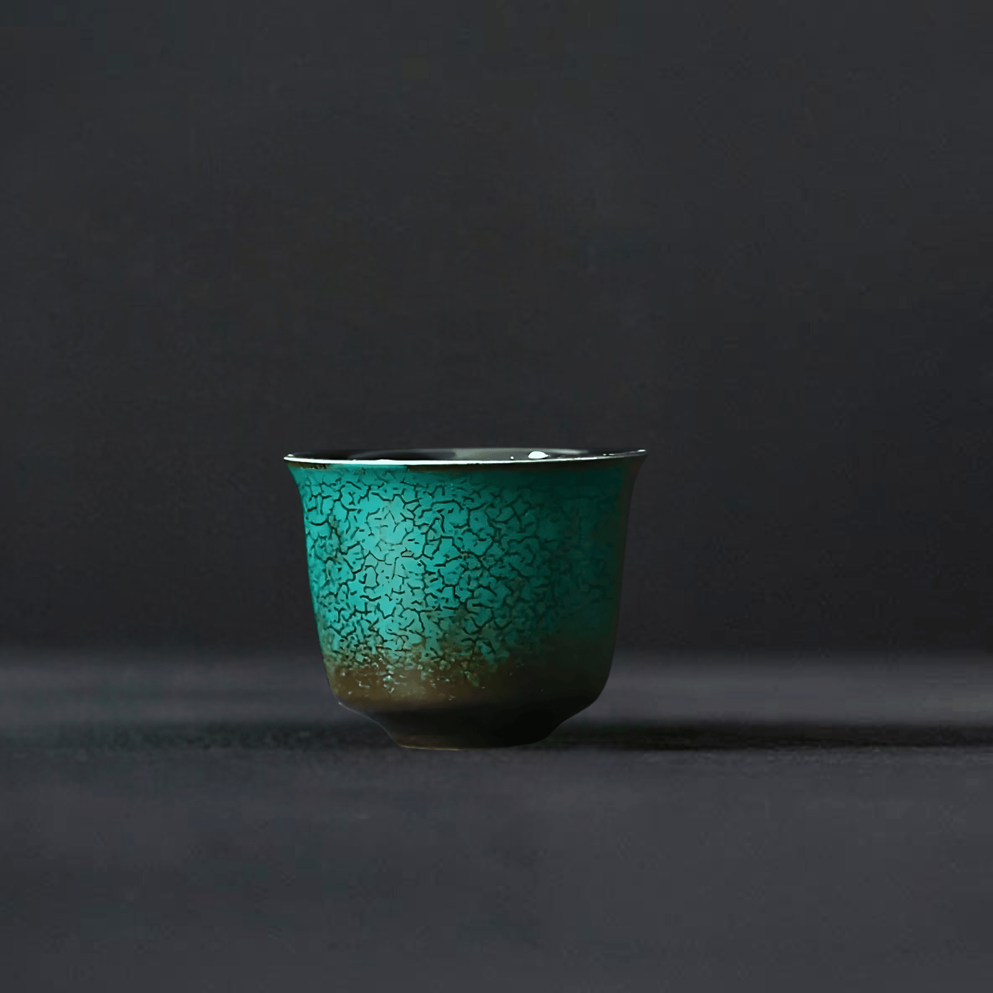 TEA TIME ESSENTIALS TEA Tea Cup Kiln Baked Green Glaze Teacup