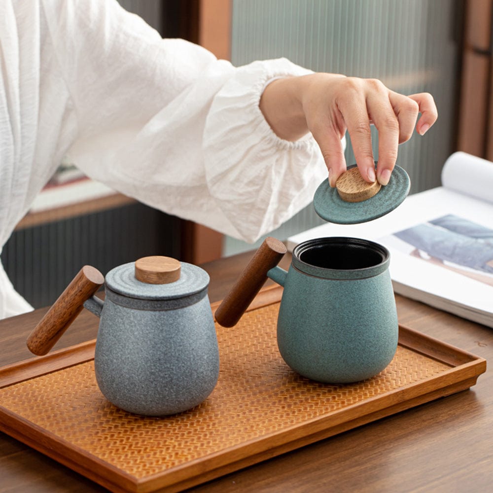 TEA TIME ESSENTIALS TEA TranquilTone Glaze Mug with Tea Water Separation