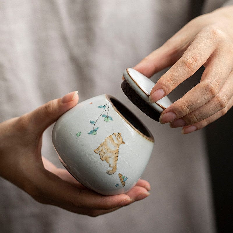 TEA TIME ESSENTIALS TEA Vintage Ru Porcelain Tea Jar Collection