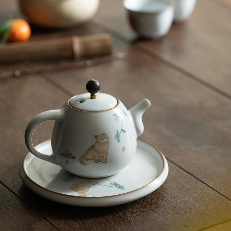 TEA TIME ESSENTIALS TEA Vintage Ru Porcelain Tea Pot Collection