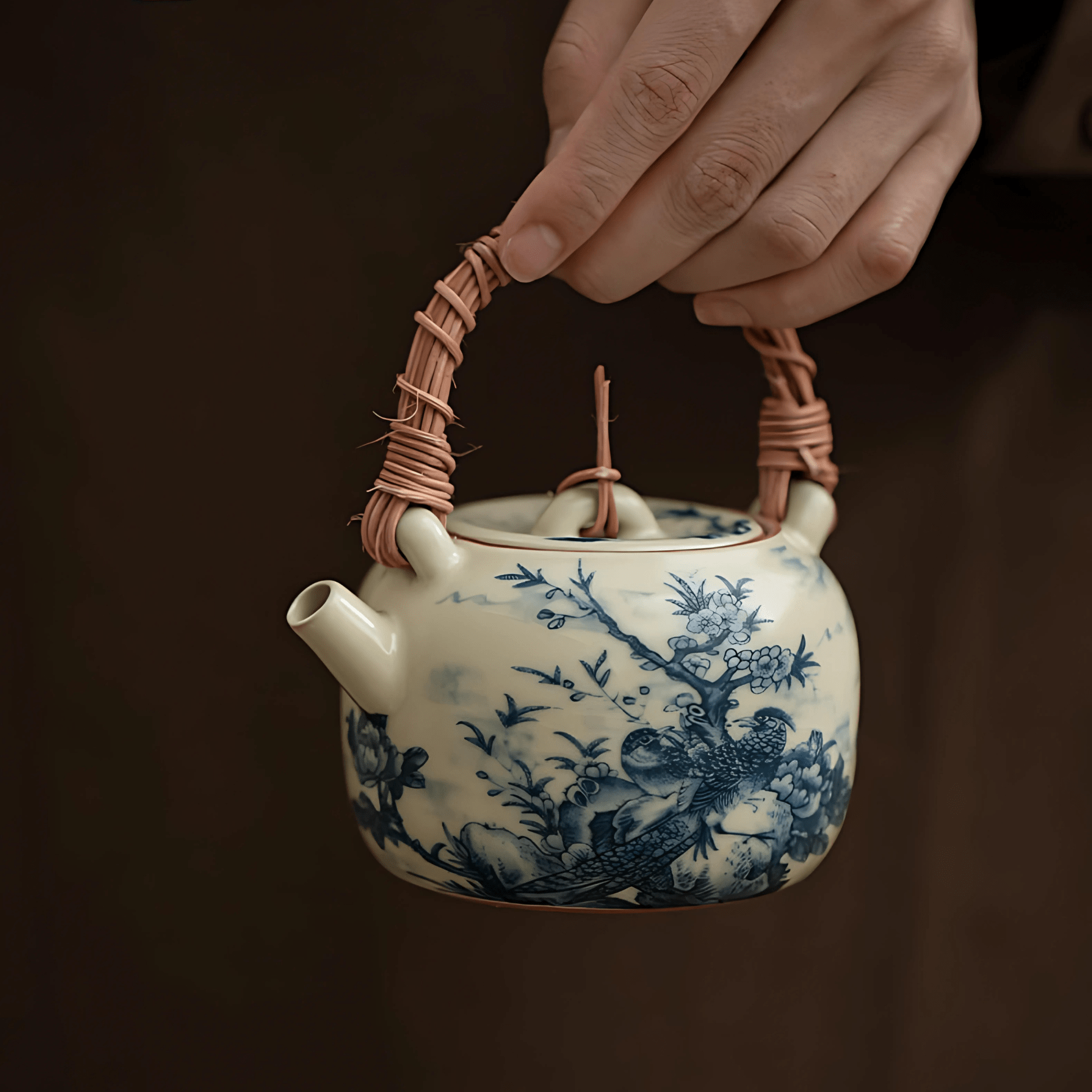 TEA TIME ESSENTIALS TEA White and Blue Blue and White Underglaze Teapot