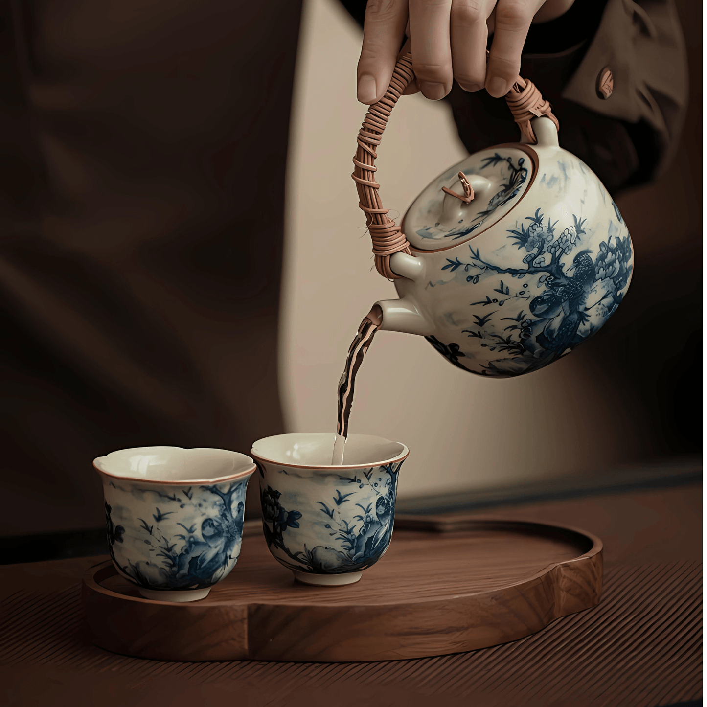 TEA TIME ESSENTIALS TEA White and Blue Blue and White Underglaze Teapot