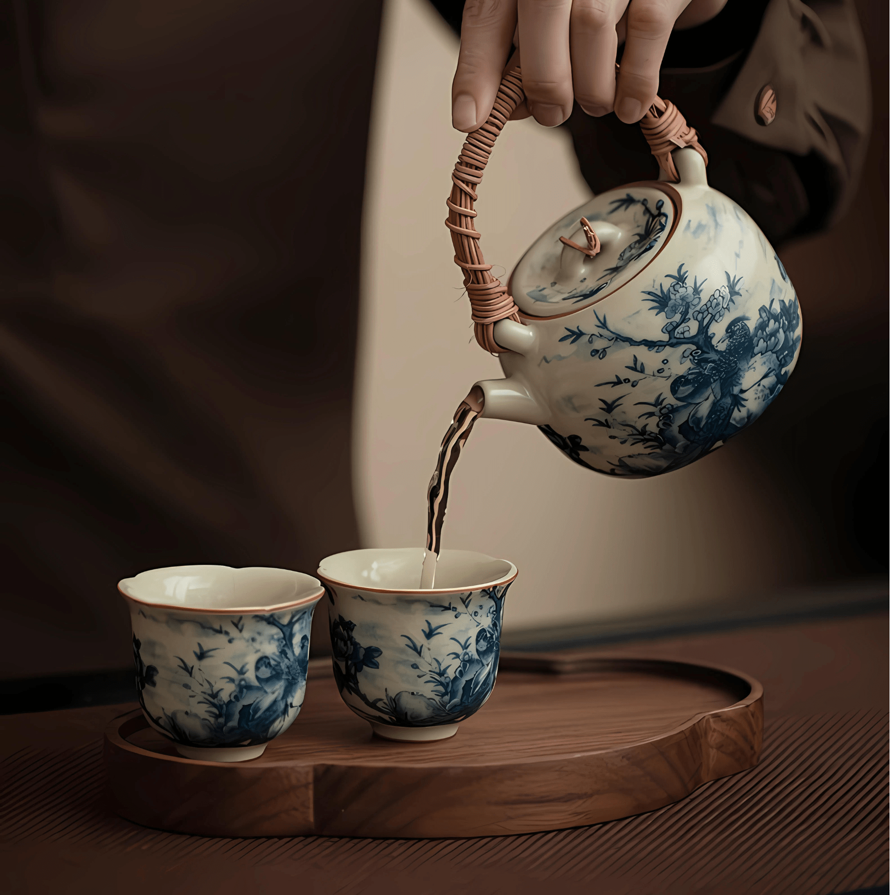 TEA TIME ESSENTIALS TEA White and Blue Blue and White Underglaze Teapot