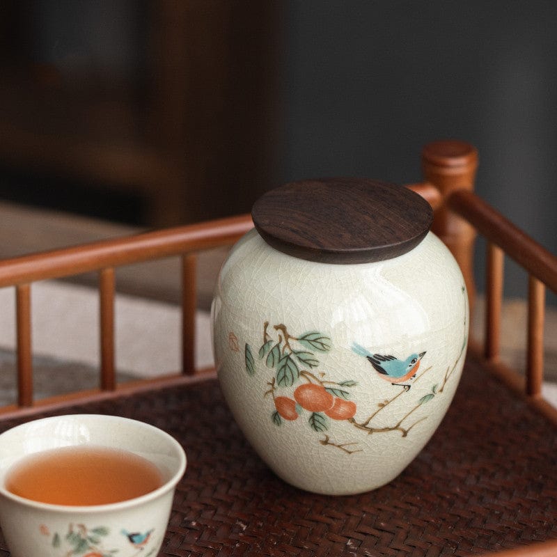 TEA TIME ESSENTIALS TEA Wooden cover / B Antique Style Green Glaze Tea Pot