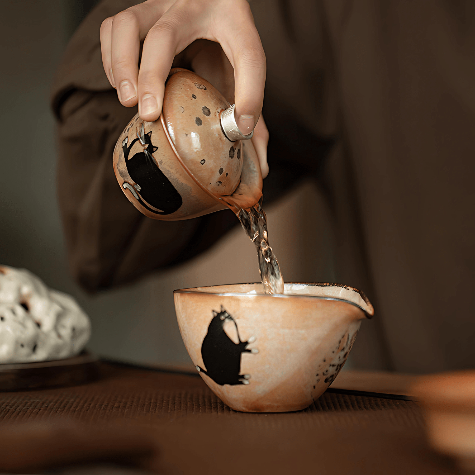 TEA TIME ESSENTIALS TEA Xiuyuan Cat Gaiwan Xiuyuan Cat Retro Gaiwan