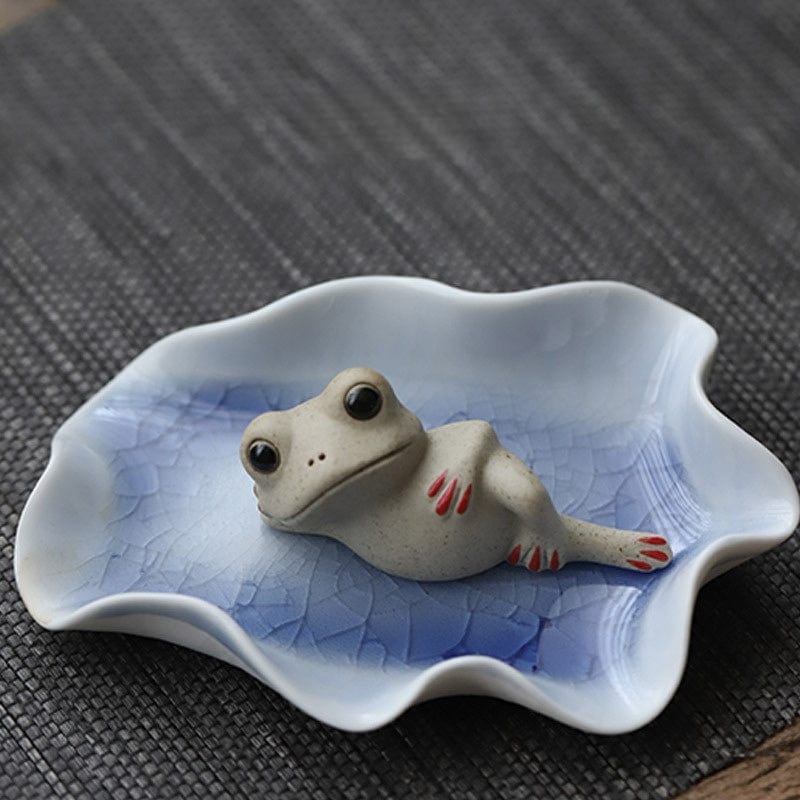 TEA TIME ESSENTIALS TEA Zen Frog Serenity: Pottery Frog Tea Ornaments