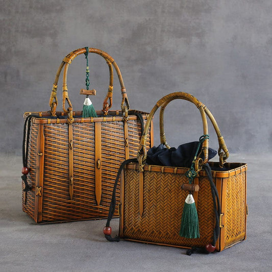 TEA TIME ESSENTIALS TEA Zen Harmony Bamboo Weave Tea Ceremony Handbag