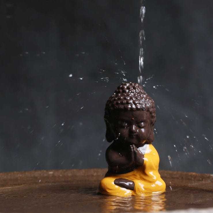 TEA TIME ESSENTIALS TEA Zen Harmony: Small Buddha Statue Ceramic Purple Sand Tea Pet